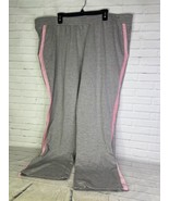 AVENUE Gray Lounge Pull On Pants Sweatpants Pink Stripe Womens Plus Size... - £27.61 GBP