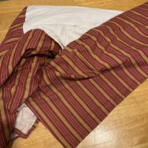 RALPH LAUREN EDMONTON RED CLAY GOLD STRIPE QUEEN BEDSKIRT 18&quot; DROP  PLEAT - $39.59