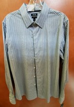 Apt 9 Mens Slim Fit Grey Button Up Dress Shirt NWT Size M = 17 inches - £31.28 GBP