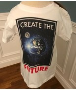 COPPER DENIM BOY&#39;S &quot;CREATE THE FUTURE&quot; SPACE WHITE TEE SHIRT SIZES: 5 NWT - £6.07 GBP