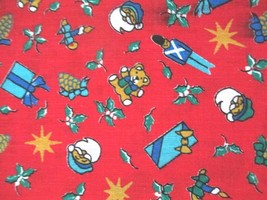 Fabric Concord Christmas Icons on Red to Quilt Craft Sew 1-1/2 Yards $5.50/Lot - £4.33 GBP