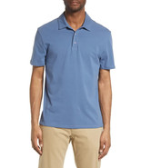 Vince Men&#39;s Regular Fit Garment Dyed Cotton Polo in Smoke Blue-Size Small - $68.58 CAD