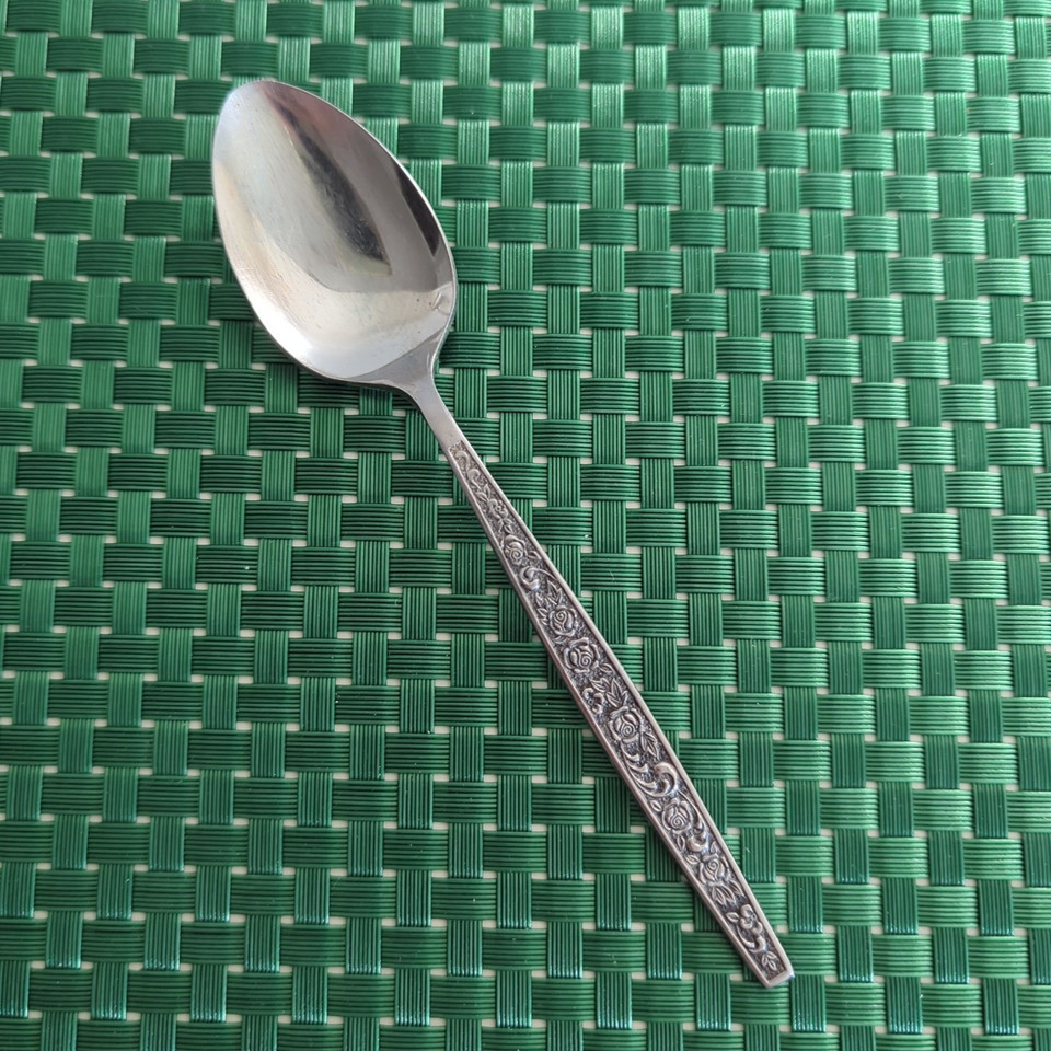 1 GRANADA ROSE Teaspoon Floral Textured Stainless Steel Japan Flatware V... - $4.99