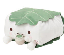 Mochi Cushion Hannari Kashiwamochi White Stuffed Toy Cushion Size M Japan - £31.48 GBP