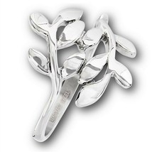 Olive Branch of Peace Ring Womens Silver Stainless Steel Tree Vine Leaf Band - £11.93 GBP