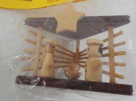 Lanakila Crafts Wood Nativity Christmas Ornament #72510 The Aloha Collection Nip - £7.50 GBP