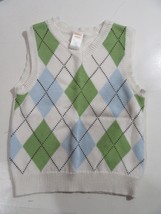 Gymboree XS 3 - 4 Boys Sweater Vest Argyle Green Blue and White EUC - $9.99