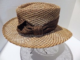 FIRETHORN Summer Rules Straw Hat Brown Band and Bow One Size - £17.92 GBP