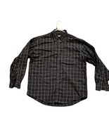 Brooks Brothers Mens Shirt Large L Black Regular Fit Plaid Long Sleeve B... - $25.73