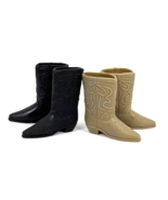 Vintage Ken Cowboy Boots Lot 2 Rubber Squishy Black Tan Brown Korea Barbie Doll - $19.00