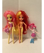 Lot of 3 My Little Pony Equestria Girls Dolls 2014 Hasbro Plus 1 Mini - $9.47