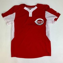 Majestic MLB Cincinnati Reds Cool Base Short Sleeve Tee Youth M Red White IY83 - $7.00