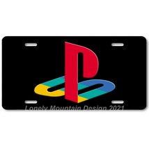 Sony Playstation Inspired Art on Black FLAT Aluminum Novelty License Tag... - £12.94 GBP