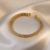 Korean new design fashion jewelry simple metal copper winding open bracelet eleg - £9.86 GBP