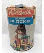 Vintage 1972 Playskool Colored Wooden Blocks - $34.65