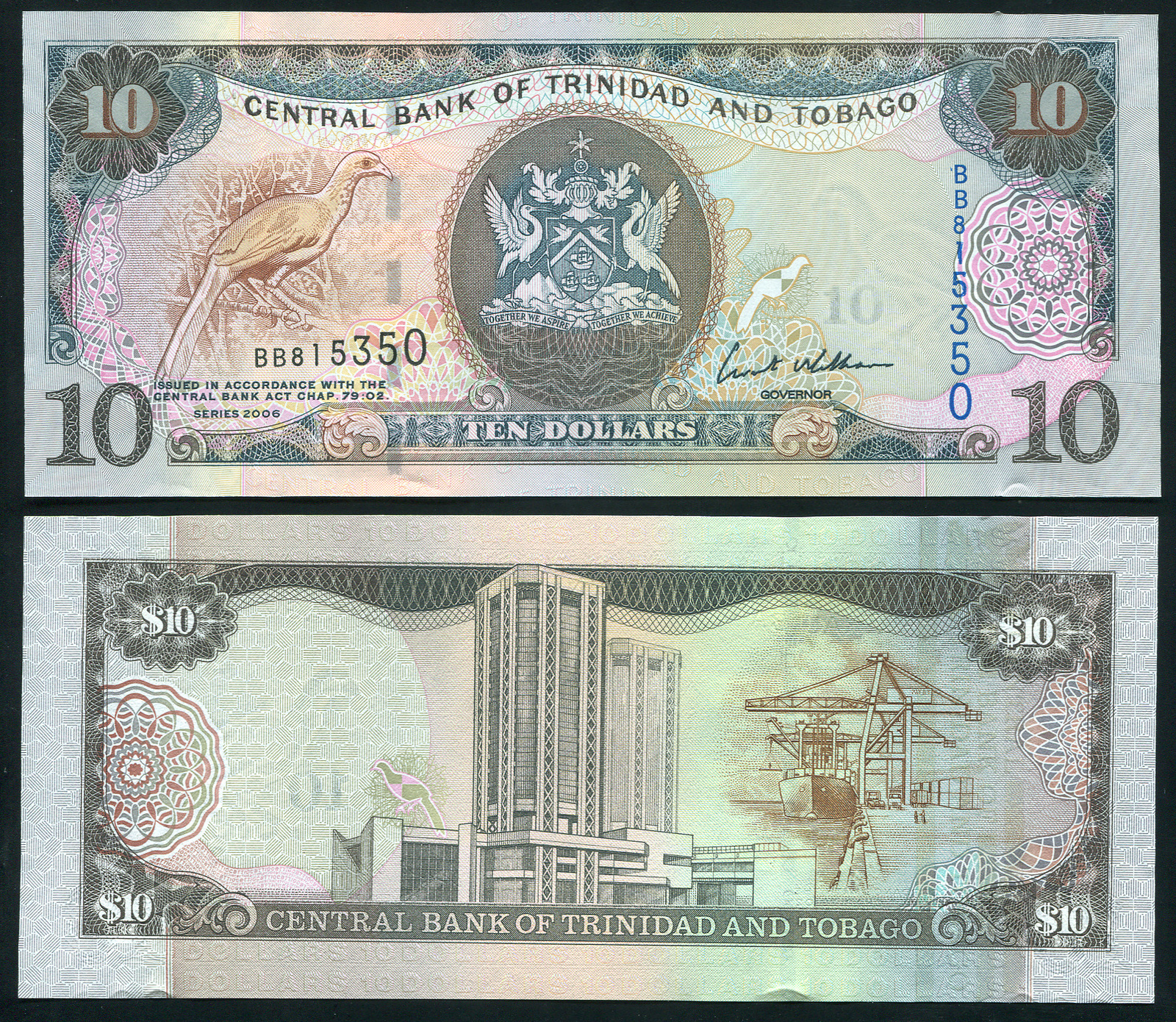Trinidad and Tobago. Banknote 10 dollars. 2006 (2007). Unc. Paper. Cat# P.48
