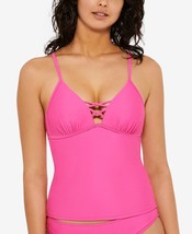 MSRP $30 Hula Honey Juniors&#39; Strappy Tankini Top Pink Size Medium - $20.90