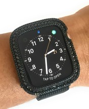 Bling Apple Watch Series 4/5/6/ Se Facette Visage Étui Cubique Diamant Noir - £63.47 GBP