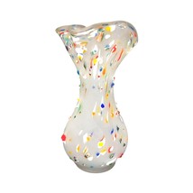 Vintage Murano Vase Milky White Art Glass &#39;60s  13&quot; Height - £320.50 GBP