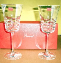 Baccarat Lola Wine Glasses Crystal Set of 2 Made in France 8.25&quot;H #2610693 New - £155.12 GBP