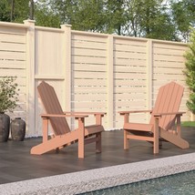 Garden Adirondack Chairs 2 pcs HDPE Brown - £145.22 GBP