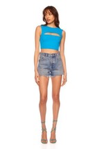 Susana Monaco x Revolve Slit Front Cutout Crop Top Tank Blue $108, Sz M,... - £31.02 GBP