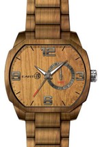 NEW Earth EW2104 Mens SCALY Collection Flat Wood Olive Tonneau Watch EcoFriendly - £41.46 GBP