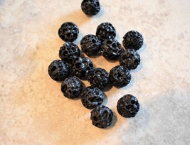 Black Acrylic Round Beads, Lava Beads, 12mm 38 pcs. - $4.59