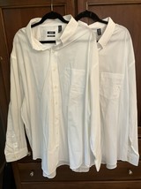 x2 Izod Button Down Shirt Men 3XL White Premium Essentials Long Sleeve C... - $18.81