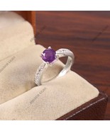 1.25 Carat Natural Amethyst Ring in Silver, Amethyst Wedding Band, Sterl... - £24.69 GBP