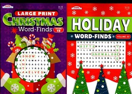 Large Print - Christmas Holiday - Word-Finds vol.19-20 (Set of 2 Books) - £8.68 GBP