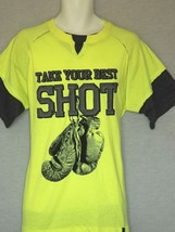 Everlast Twofer T-Shirt Men&#39;s Large Neon Yellow Black NEW Boxing Gloves - $19.84