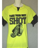 Everlast Twofer T-Shirt Men&#39;s Large Neon Yellow Black NEW Boxing Gloves - £15.52 GBP