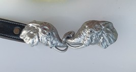 Amazing Elephants Belt Buckle articulating movable SO UNIQUE!  Handmade ... - £51.38 GBP