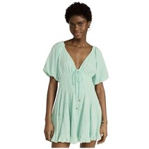 Free People Misses Medium Clear Skies Teal Blue Perfect Day Mini Dress - £40.84 GBP