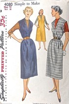 Vtg 50S Sewing Pattern Simplicity #4080 Size 14 Bust 32 1 Piece Jumper &amp;... - $22.72
