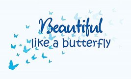 Picniva Blue 32&quot; Wide Beautiful Like a Butterfly with Butterflies Nursery Room  - £16.80 GBP