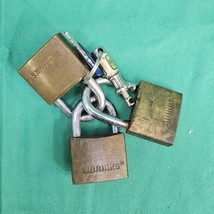 Brinks Solid Brass Body Padlock High Security VGUC 1.5&quot; Lot Of 3 Locks 1... - £9.87 GBP