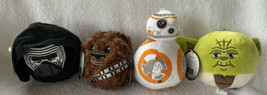 4 Hallmark Plush Fluffballs Star Wars Ornaments Yoda Bb-8 Kylo Ren Chewbacca NEW - £25.95 GBP