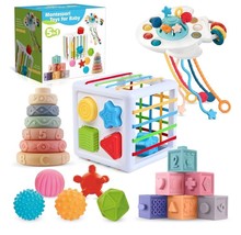 5 in 1 Montessori Toys for Babies 0-3-6-12 Months, Soft Baby Teething Toys,... - $39.27