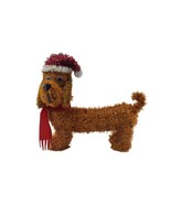 Holiday Christmas Tinsel Dachshund Santa Weiner Dog Decor Figure - $19.79