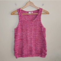 Gap | Pink Open Knit Crochet Sweater Tank womens size medium - £19.27 GBP