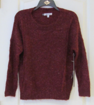 JLO Jennifer Lopez Crewneck Long Slv Shine Sweater Red Women&#39;s Sz XS NWT... - $345.76 MXN