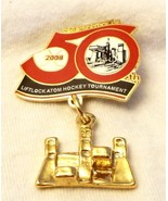 Lapel Cap Hat Pin Peterborouth 2009 50th Liftlock Atom Hockey Tournament - $137.96 MXN