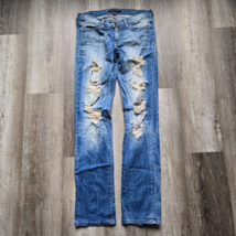 Flying Monkey Jeans Womens Size 28 Dirty Ink Low Rise Straight Distressed USA - £23.56 GBP