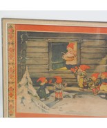 Vintage Gnome Family House in Winter Art Print Germany Framed - £363.74 GBP