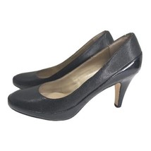 Liz Claiborne Shoes Womens 9 M Leather Carmen Pump Black Shiny Black 3&quot; ... - £15.79 GBP