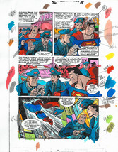 Original 1999 Superman Adventures 36 color guide art page 15, DC Comics action! - £56.05 GBP