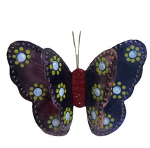 Vintage Artisan Made Mexican Tin Butterfly Ornament - $12.34