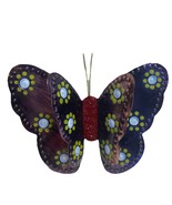 Vintage Artisan Made Mexican Tin Butterfly Ornament - $227.40 MXN